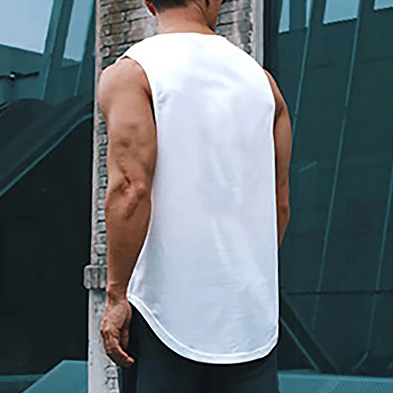 Gym Bodybuilding Sports Sleeveless T-Shirts Mens Fitness Workout Muscle Tank Tops Summer Mesh Breathable Stretch Quick Dry Vests