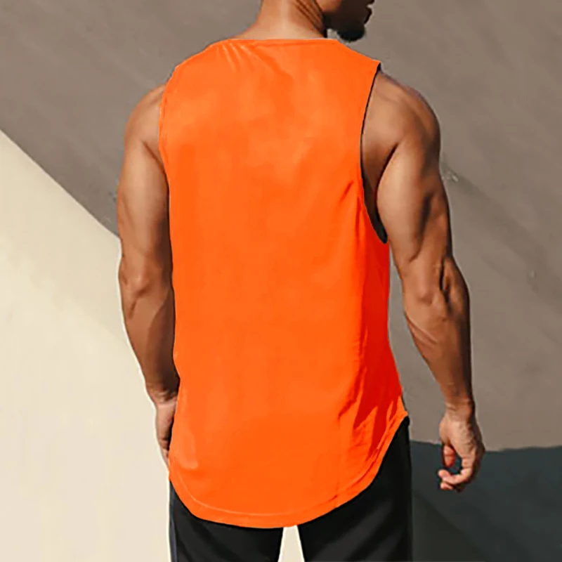 Gym Bodybuilding Sports Sleeveless T-Shirts Mens Fitness Workout Muscle Tank Tops Summer Mesh Breathable Stretch Quick Dry Vests
