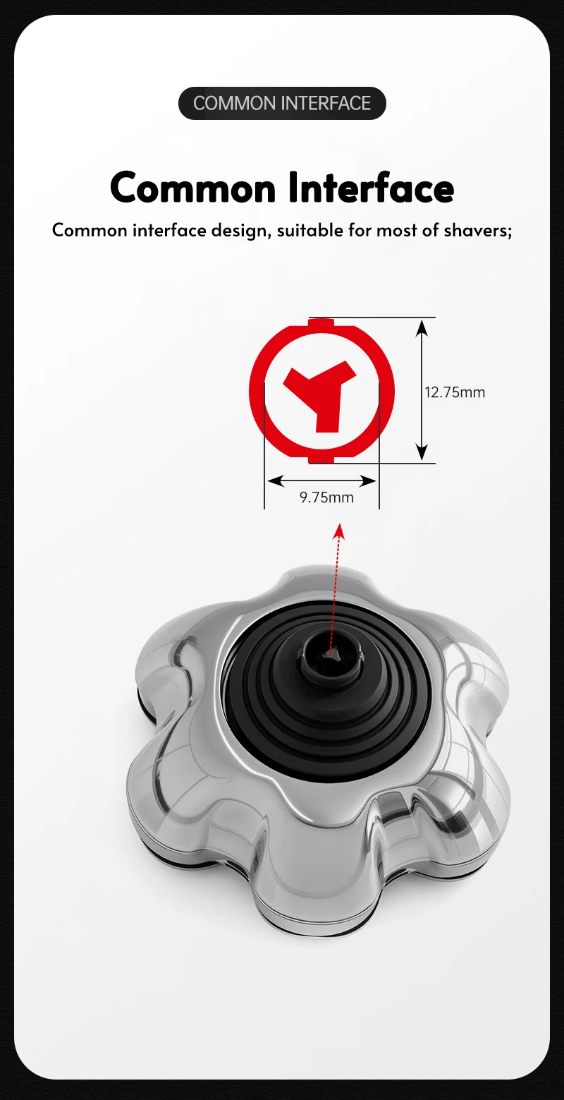 Magnetic Adsorption Replaceable Electric Shaver Head 7D Floating Blade With Double Knife Net Spare Common Interface Razor Head