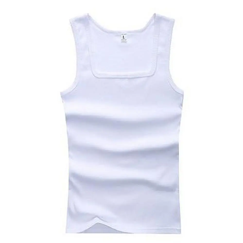 Hot Men's Tank Tops Fitness Vest Basic Elastic Sleeveless T-shirt Cotton Bodybuilding Man Clothing 3pcs/set Gym Clothing Man