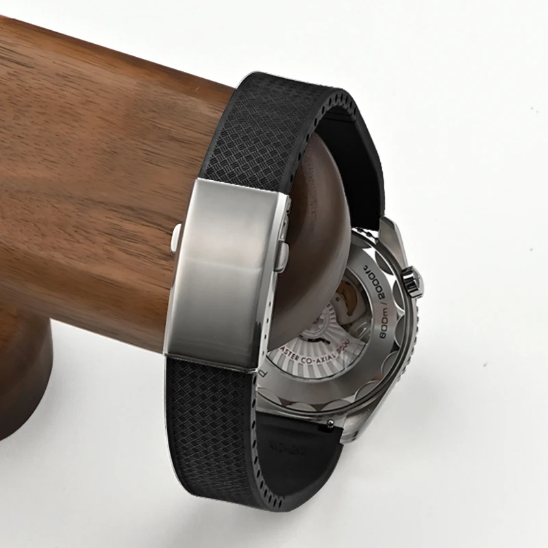 Fluoro Rubber Watch Band FKM Tropic Strap 18/19/20/21/22mm Folding Buckle Quick Release Cut to Size Bracelet for Men Women