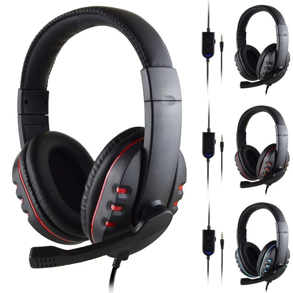 Headphones 3.5mm Wired Gaming Headset Earphones Music For PS4 Play Station 4 Game PC Chat Computer With Microphone