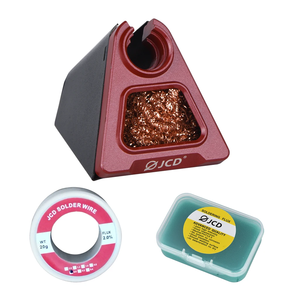 JCD 820 Aluminum Alloy Electric Soldering Iron Stand Holder with Welding Cleaning copper ball solder wire RMA flux