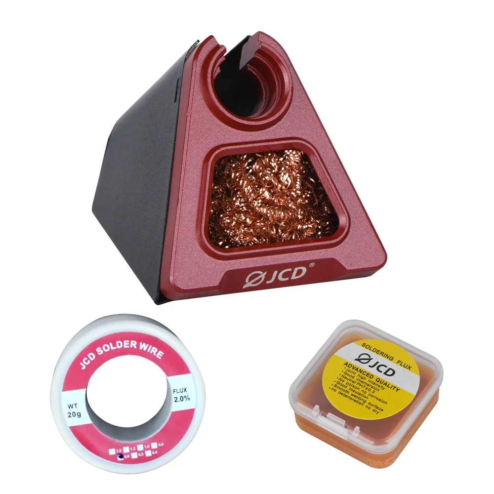 JCD 820 Aluminum Alloy Electric Soldering Iron Stand Holder with Welding Cleaning copper ball solder wire RMA flux