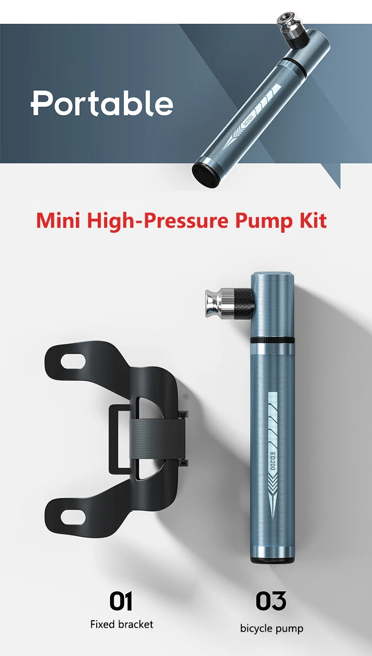 ENLEE BIKING Mini Bicycle Pump Aluminum Alloy Cycling Hand Air Pump Ball Tire Lnflator Presta Valve MTB Road Bike Pump