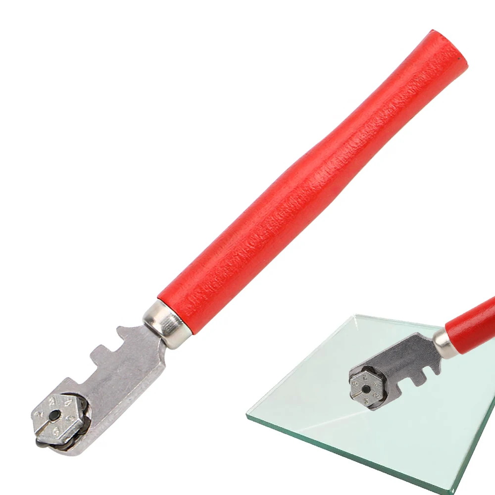 Professional Glass Tile Cutter Window Craft Wooden Handle 130mm For Hand Tool Diamond Tipped 1Pcs Portable Glass Cutter