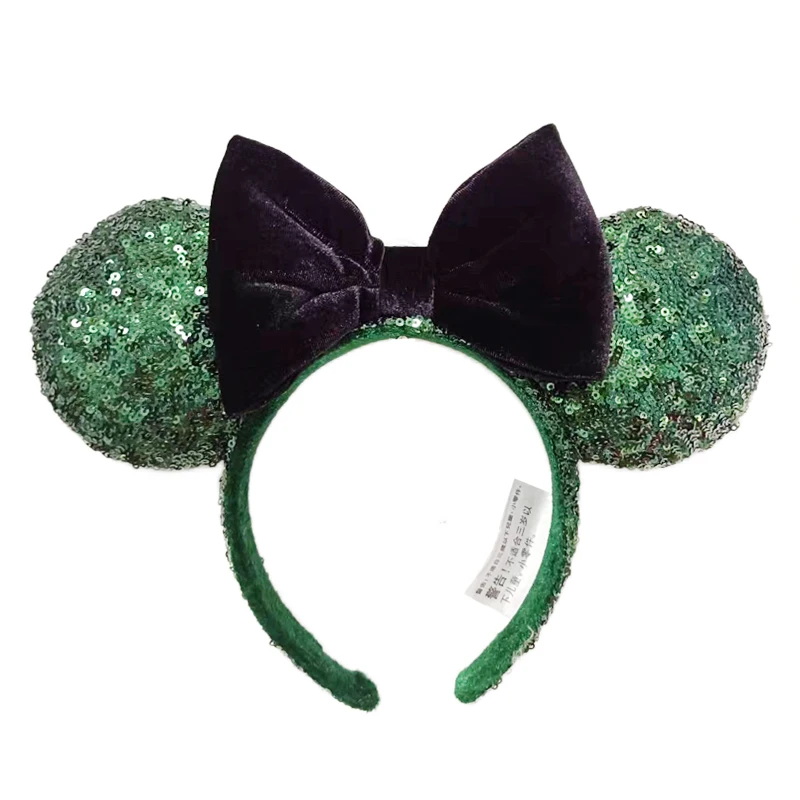 Disney Mickey Mouse Ear Headband Amusement Park Hair Hoop Fish Scale Sequin Mesh Party Headwear Girl Toy Birthday