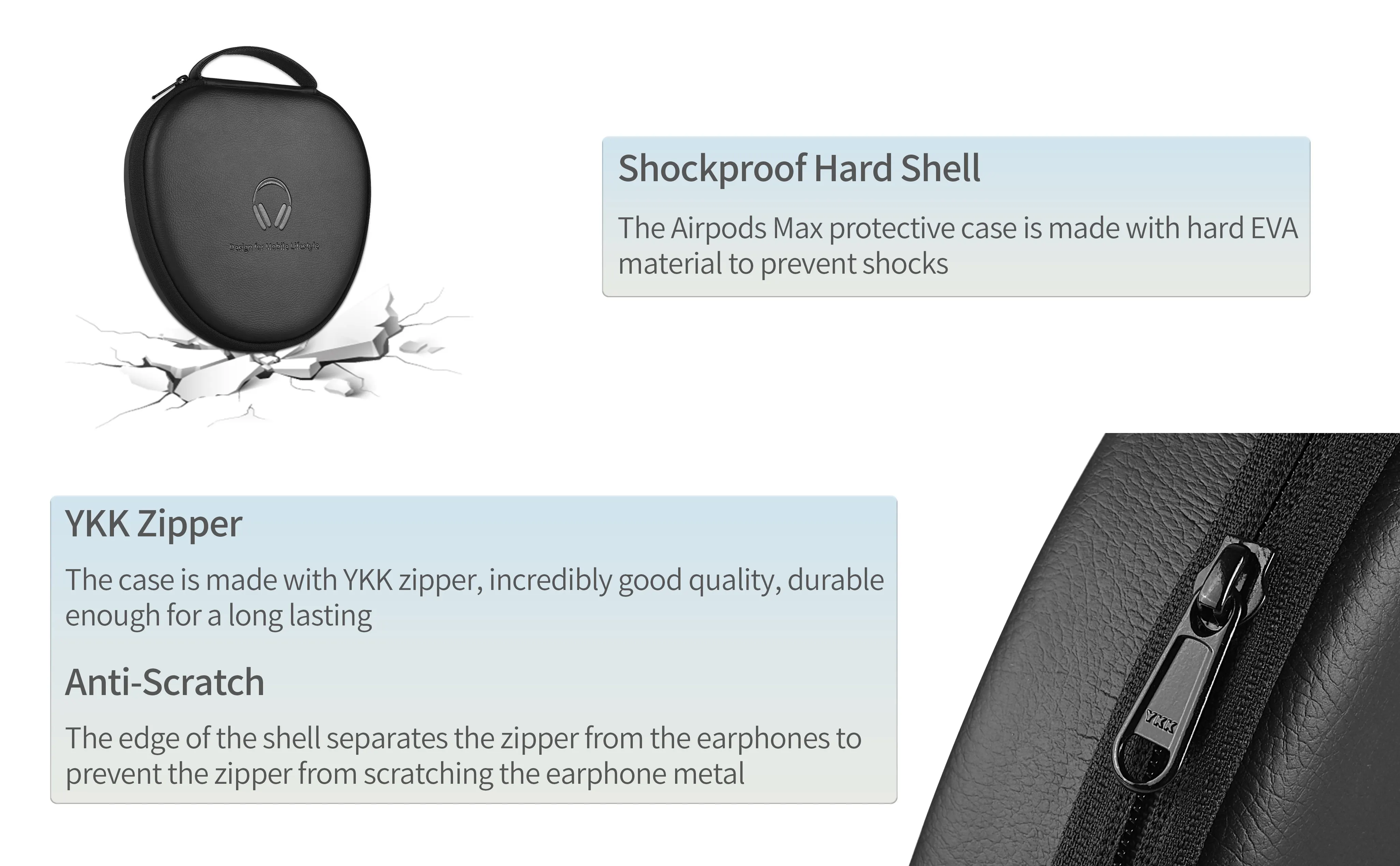 WiWU Waterproof Smart Case for AirPods Max with Staying Power Carry Bag for Airpods Max Sleep Model Headphone Protective Case