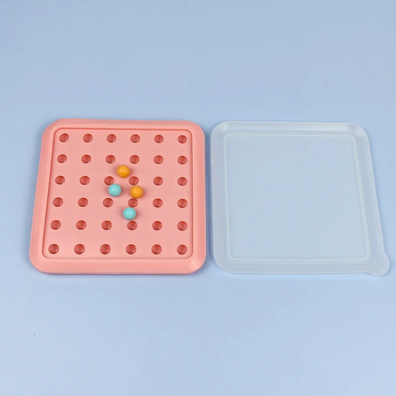 Porous Round Candy Chocolate Silicone Mold with Lid DIY Fondant Pudding Ice Cube Mould Valentine's Day Party Wedding Cake Decor