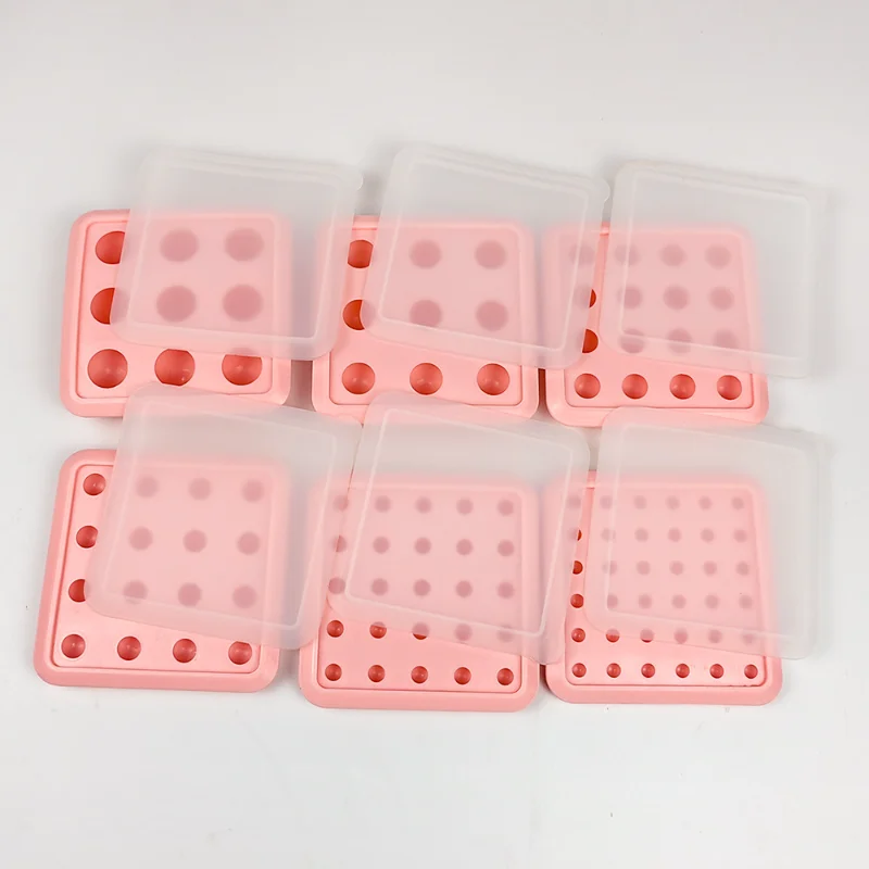 Porous Round Candy Chocolate Silicone Mold with Lid DIY Fondant Pudding Ice Cube Mould Valentine's Day Party Wedding Cake Decor
