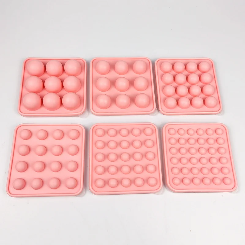 Porous Round Candy Chocolate Silicone Mold with Lid DIY Fondant Pudding Ice Cube Mould Valentine's Day Party Wedding Cake Decor