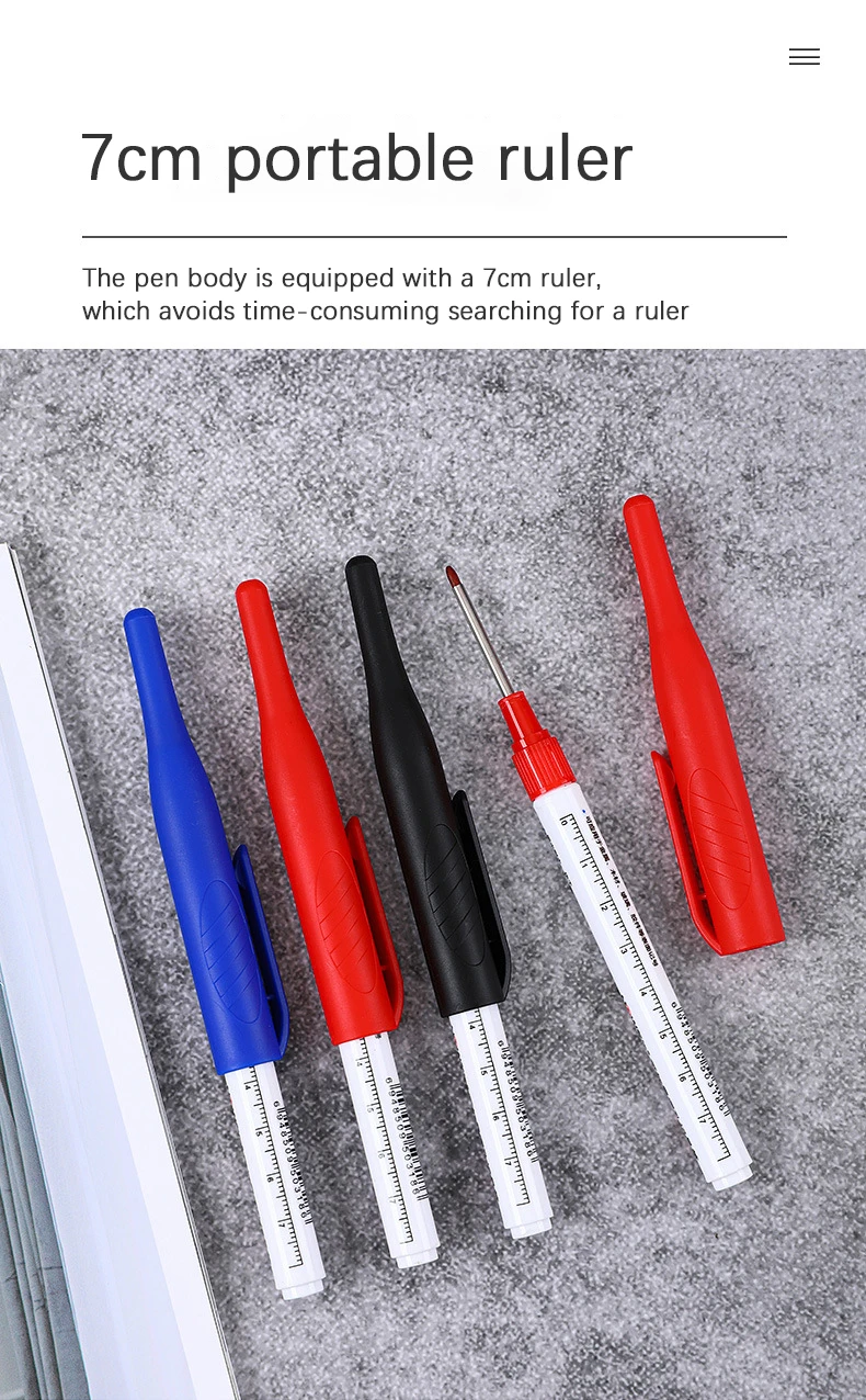 4Pcs/Set Long Nib Head Markers 30mm Deep Hole Multi-Purpose Perforating Pen for Metal Waterproof Woodworking Bathroom Decoration