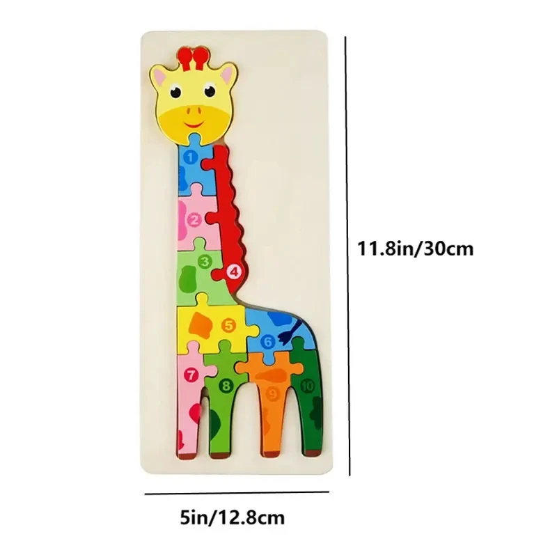Wooden Puzzles for Kids, Number Puzzle, Dinosaur Puzzles and Animal ,Traffic,Characte Jigsaw Toys for Boy Girl Ideal Gift, 1-6