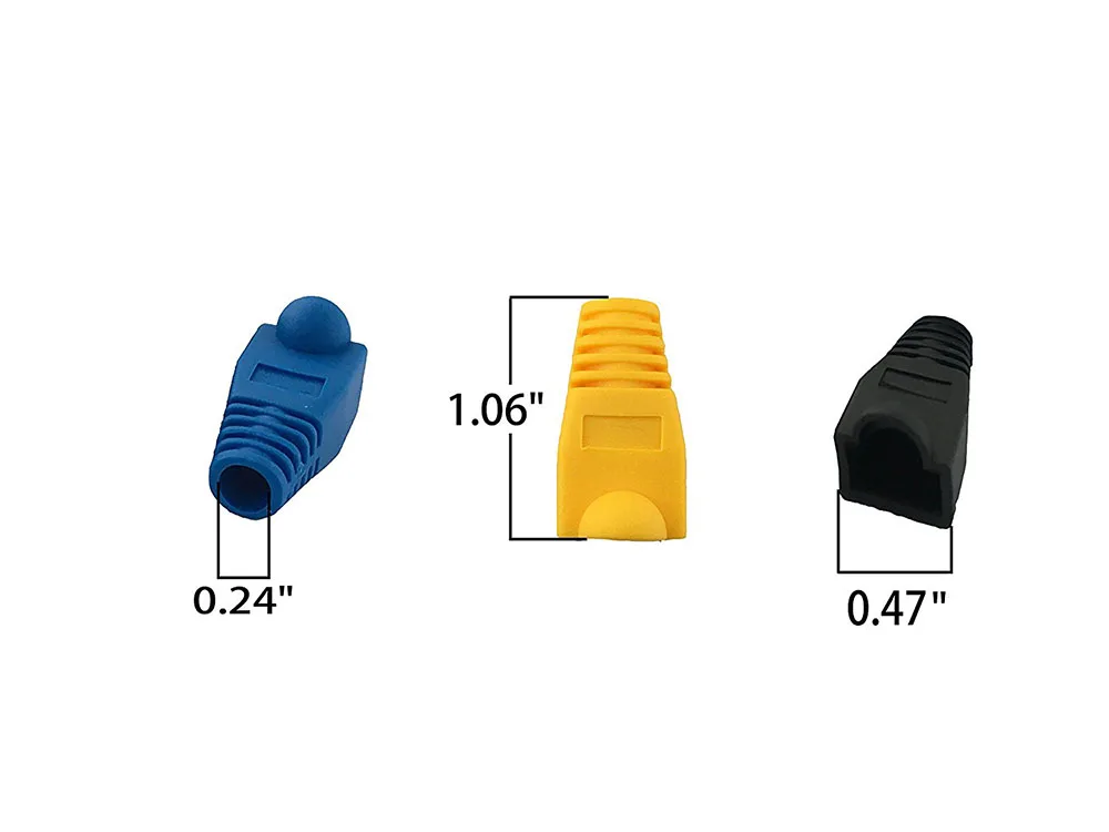 100 Pcs Mixed Color CAT5E CAT6 RJ45 Ethernet Network Cable Strain Relief Boots Cable Connector Plug Cover