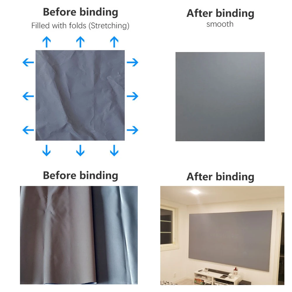 Salange Projector Screen,60 100 120 Inch Reflective Fabric Cloth Projection Screen For YG300 Projetor XGIMI DLP LED Home Theater