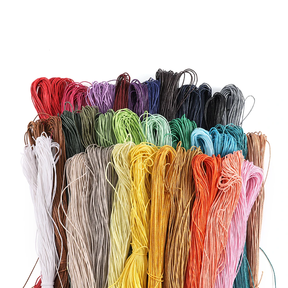 65m/Lot Waxed Cotton String Beading Cord Rope 1mm For Bracelet And Necklace Jewelry Making Weaving Supplies Accessories