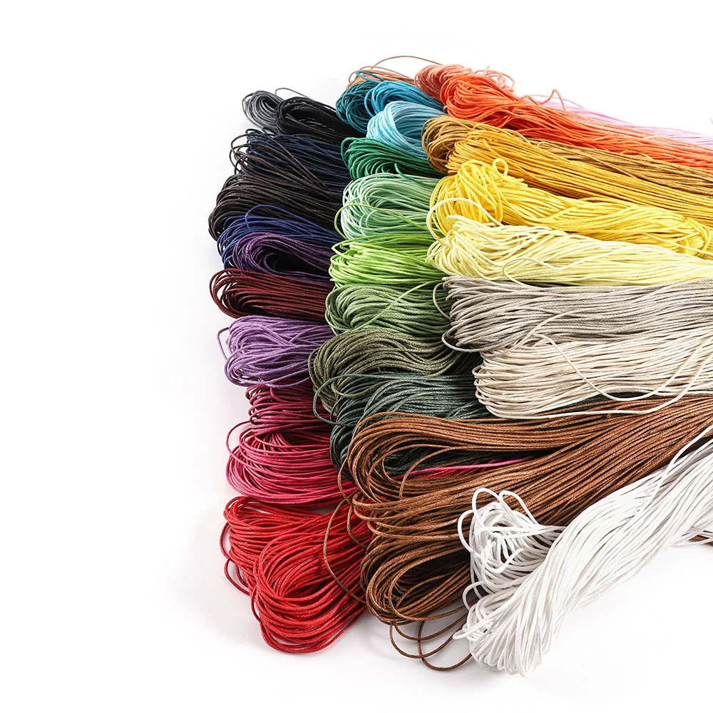65m/Lot Waxed Cotton String Beading Cord Rope 1mm For Bracelet And Necklace Jewelry Making Weaving Supplies Accessories