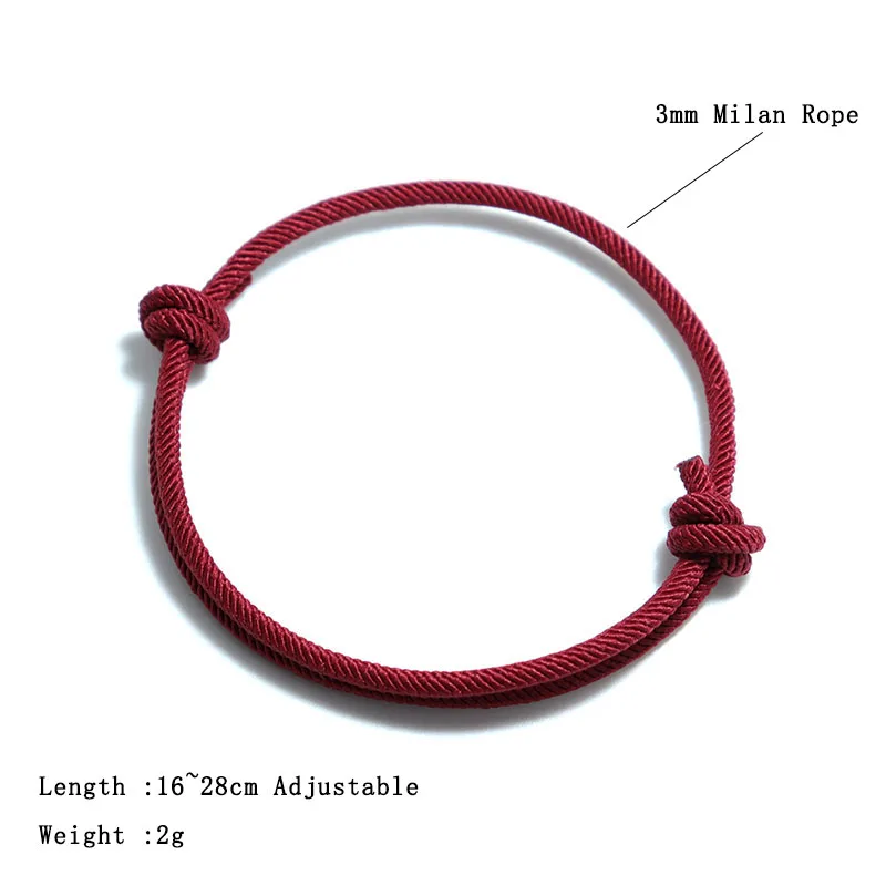 New Handmade Adjustable Rope Bracelet Men 4mm Thin String Relationship Braclet Gift For Him Lucky Thread Brazalete Pulseira