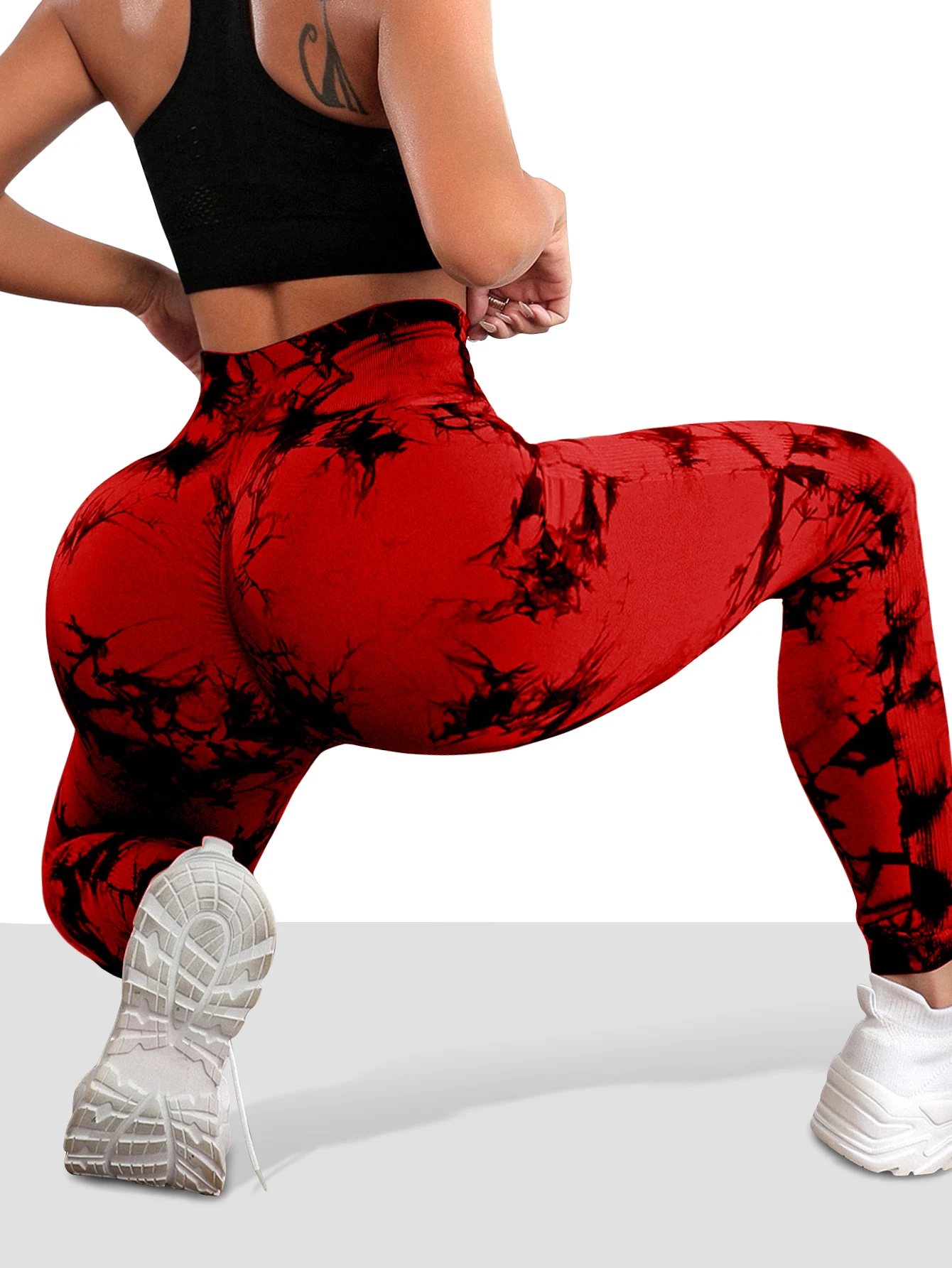 Women's Seamless Tie-dye Yoga Pants High Waist Soft Comfortable Gym Fitness Sportswear Workout Leggings Tights