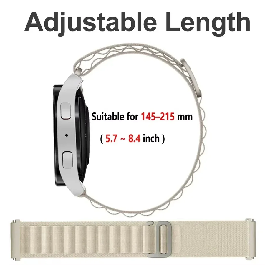 Fabric 22mm 20mm watch band Alpine Loop for Samsung Galaxy Watch 7-FE-6-4-Classic-5-Pro sport bracelet Huawei GT 2-3-4-Pro strap