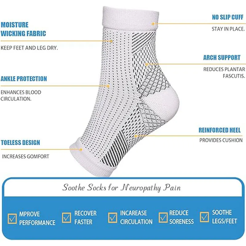 5 Pairs of Ankle Pressure Socks for Sports, Running, Fitness, Sweat Absorption, Breathability, Exposed Toe and Foot Protection