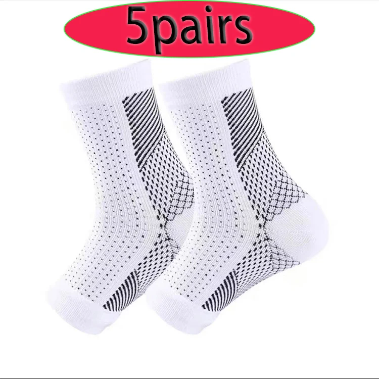 5 Pairs of Ankle Pressure Socks for Sports, Running, Fitness, Sweat Absorption, Breathability, Exposed Toe and Foot Protection