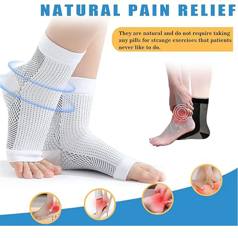 5 Pairs of Ankle Pressure Socks for Sports, Running, Fitness, Sweat Absorption, Breathability, Exposed Toe and Foot Protection