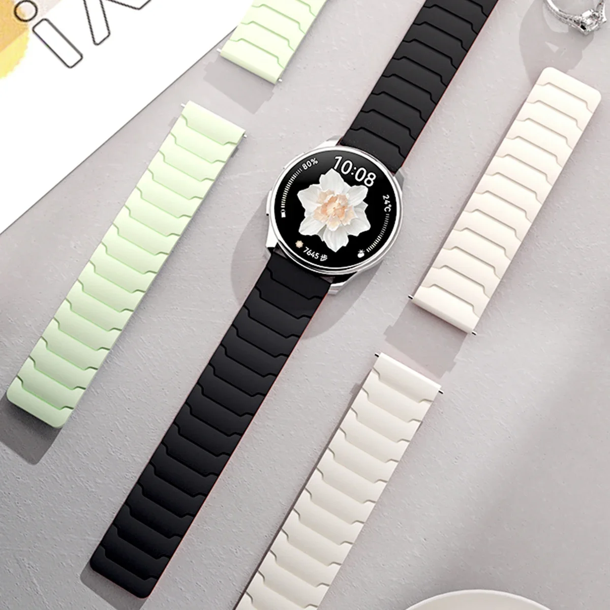Magnetic Loop Strap For Samsung Galaxy Watch 7 6 5 4 40mm 44mm 4 6 Classic 46 42 43 47mm 5 Pro Band Silicone 20mm 22mm Watchband