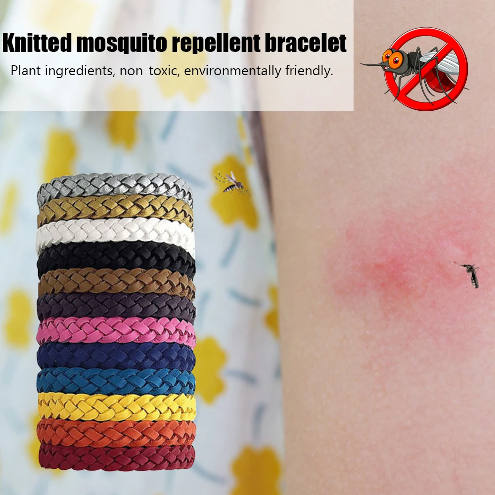 36-12pcs Hand Wrist Band Repeller Portable Anti Mosquitoes Wrist Band Reusable Safe Wristbands for Sports Travel Camping Tools
