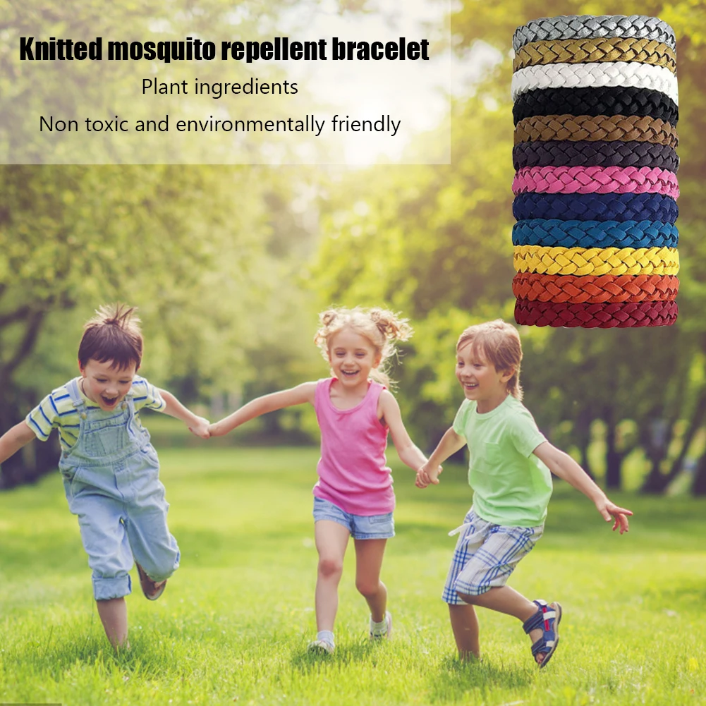 36-12pcs Hand Wrist Band Repeller Portable Anti Mosquitoes Wrist Band Reusable Safe Wristbands for Sports Travel Camping Tools