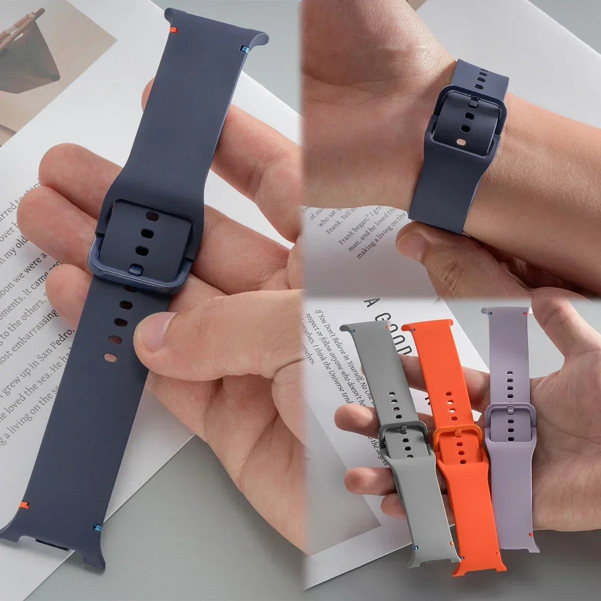 Official Strap For Samsung Galaxy Watch 8 40mm 44mm Watch8 Classic 46mm Silicone Sport Bracelet Correa Original 1:1 No Gaps Band