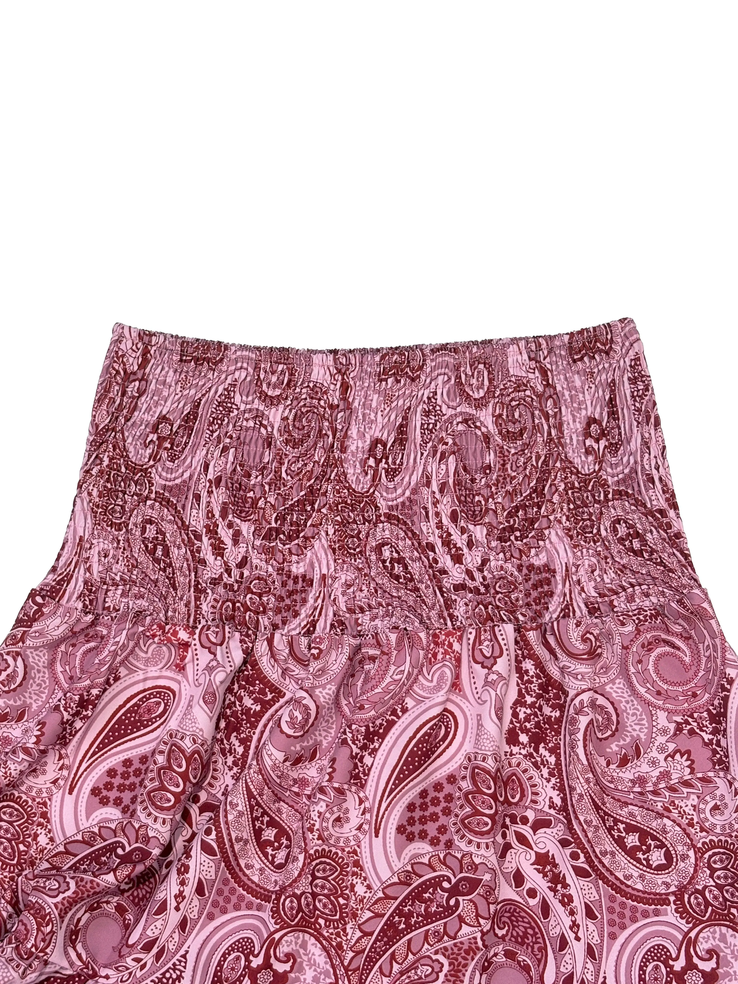 Vacation Style Stretchy Waist Long Maxi Skirt - Flowy Beach Skirt with Elastic Waistband
