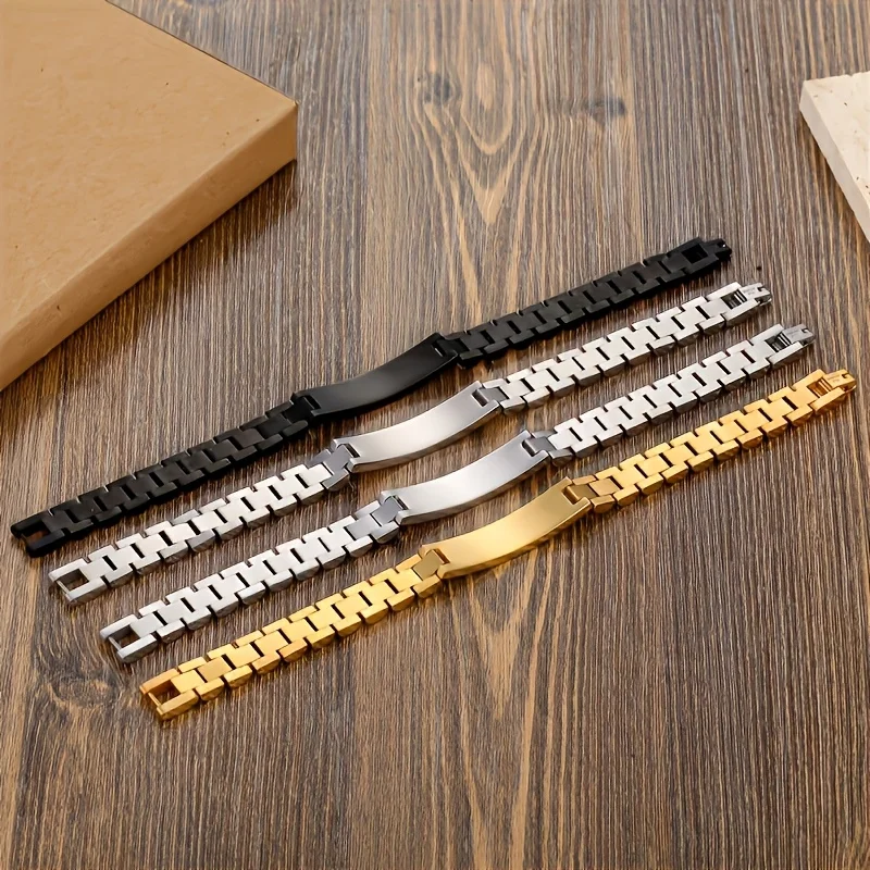 Custom Name Engraved Bracelet Unisex Personalized Pendant Necklace Jewelry Gift