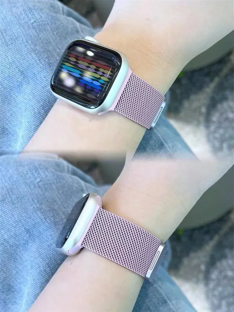 Milanese Strap for Apple Watch 10 46mm Band 9 8 7 45mm 41mm Ultra 2 49mm Metal Magnetic Bracelet iWatch 6 5 4 SE 44mm 40mm 42mm