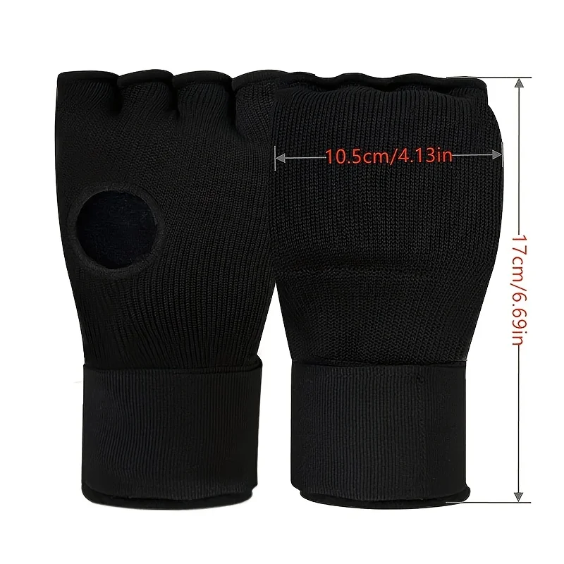 Hybrid MMA Gloves Half Finger, Boxing Muay Thai Training Punching Mitts, Thickened Sponge, Breathable Fabric, Closure Strips