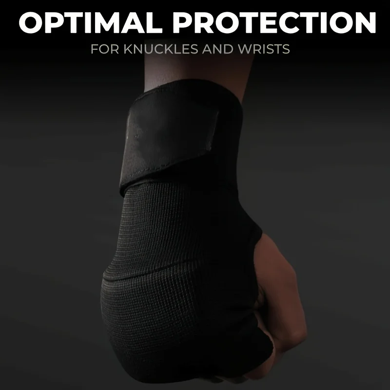 Hybrid MMA Gloves Half Finger, Boxing Muay Thai Training Punching Mitts, Thickened Sponge, Breathable Fabric, Closure Strips