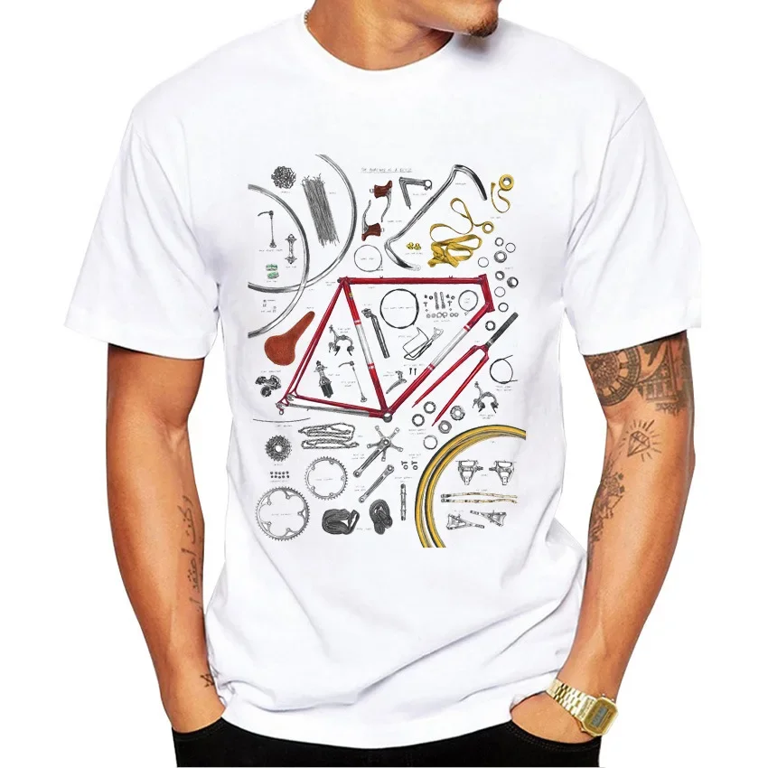 Vintage Sports Bike Printed Men's T-shirt Harajuku Streetwear Graphic T Shirts Oversized Tops One Piece Vintage Tee