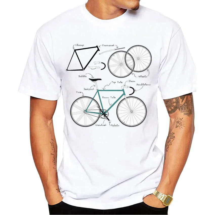 Vintage Sports Bike Printed Men's T-shirt Harajuku Streetwear Graphic T Shirts Oversized Tops One Piece Vintage Tee