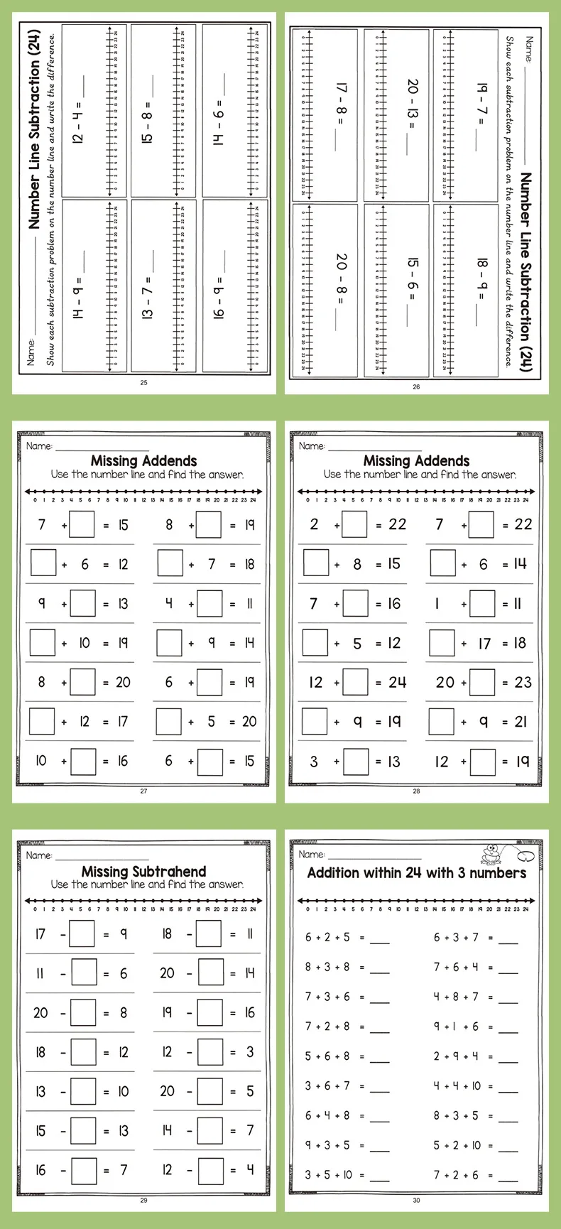 Fun Educational Activity Book Math Workbook Addition Subtraction Practice Book with Number Lines Counting & Coloring Activities