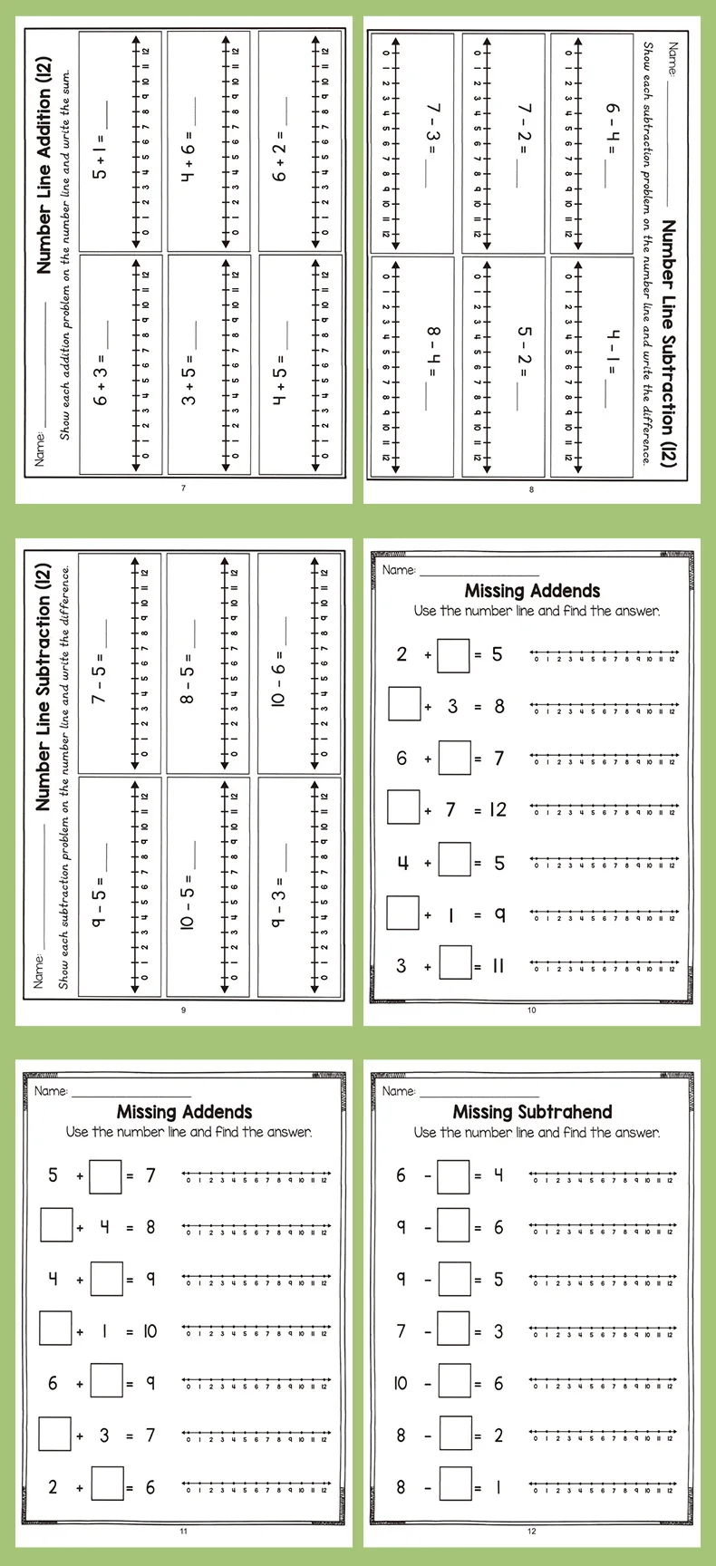 Fun Educational Activity Book Math Workbook Addition Subtraction Practice Book with Number Lines Counting & Coloring Activities