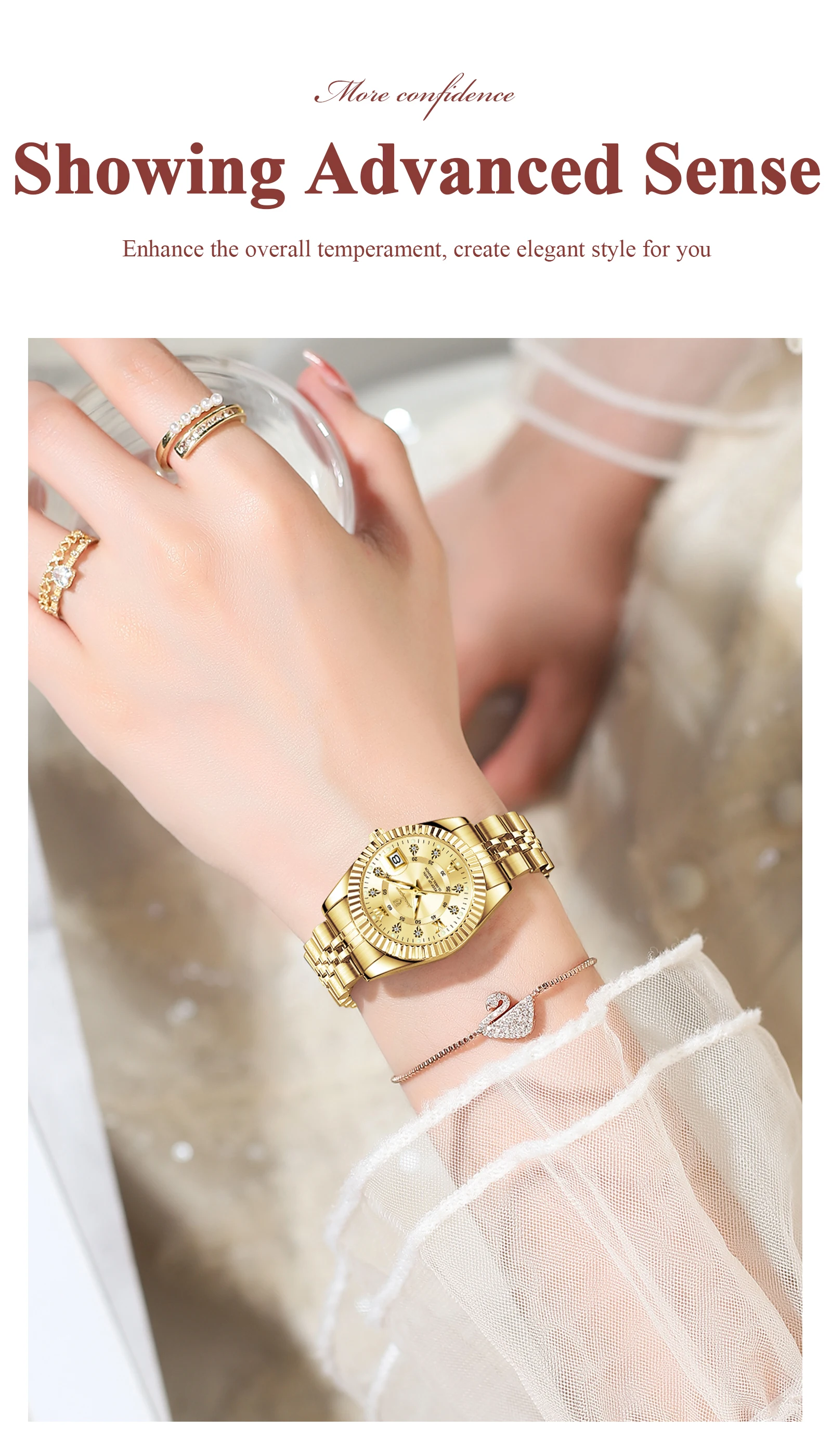 POEDAGAR Fashion Women's Wristwatch Waterproof Luminous Date Elegant Ladies Watches Stainless Steel Quartz Watch For Women Reloj