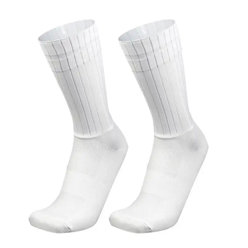 Men Bicycle Sport Running Bike Socks Anti Slip Silicone Summer Aero Socks Whiteline Cycling Socks  Calcetines Ciclismo