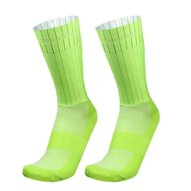 Men Bicycle Sport Running Bike Socks Anti Slip Silicone Summer Aero Socks Whiteline Cycling Socks  Calcetines Ciclismo