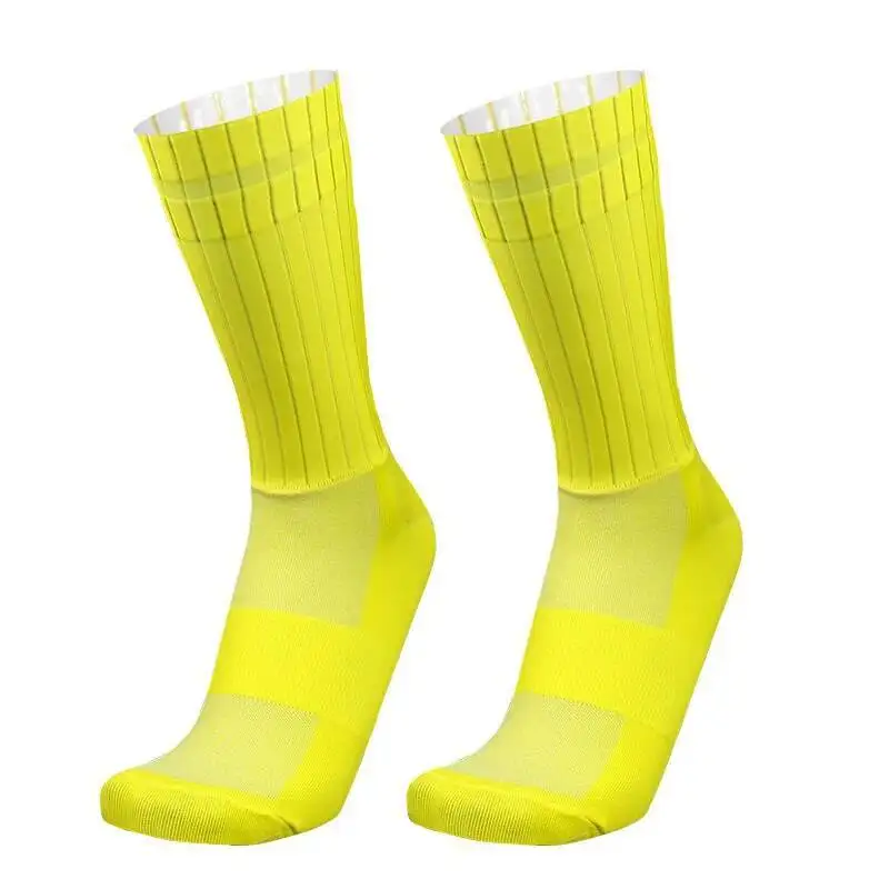 Men Bicycle Sport Running Bike Socks Anti Slip Silicone Summer Aero Socks Whiteline Cycling Socks  Calcetines Ciclismo