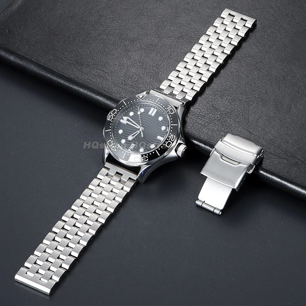 Solid Stainless Steel Strap 18mm 20mm 22mm 24mm 26mm Metal Bracelet Flat Interface Wristband SmartWatch Replacement Watch Band