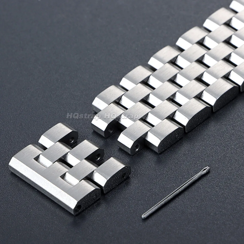 Solid Stainless Steel Strap 18mm 20mm 22mm 24mm 26mm Metal Bracelet Flat Interface Wristband SmartWatch Replacement Watch Band