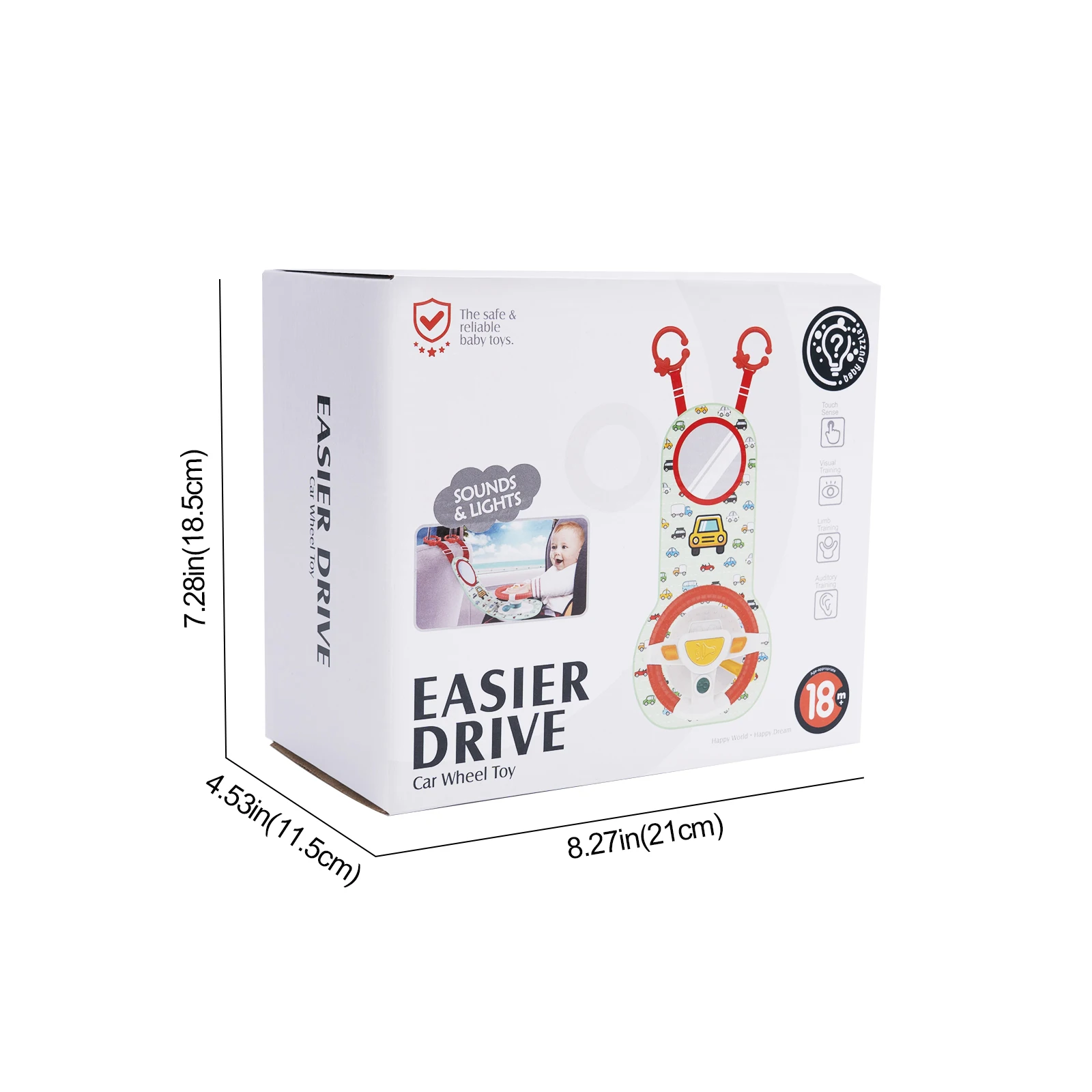 Baby Car Eletric Steering Wheel Toy with Music Simulate Driving Car Baby Seat Copilot Toys Hanging Toys for Todder 0-12M Gifts