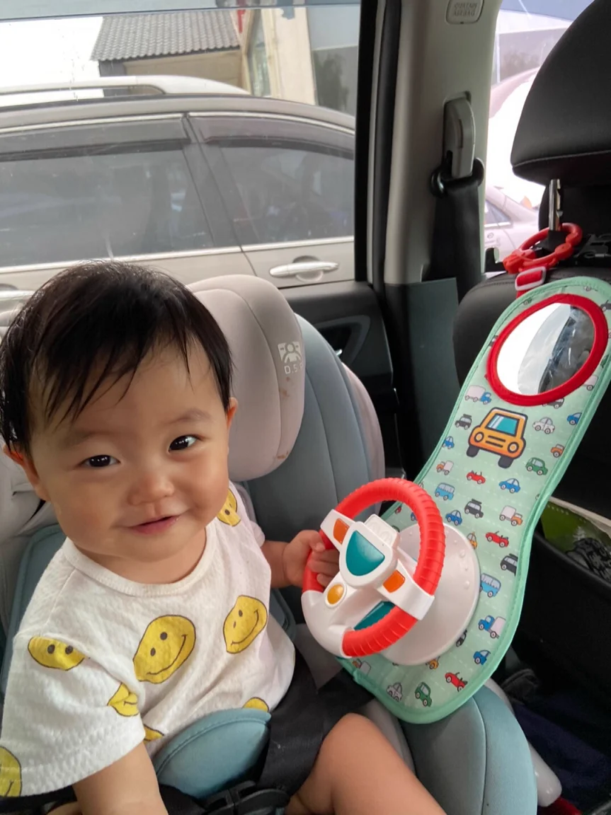 Baby Car Eletric Steering Wheel Toy with Music Simulate Driving Car Baby Seat Copilot Toys Hanging Toys for Todder 0-12M Gifts