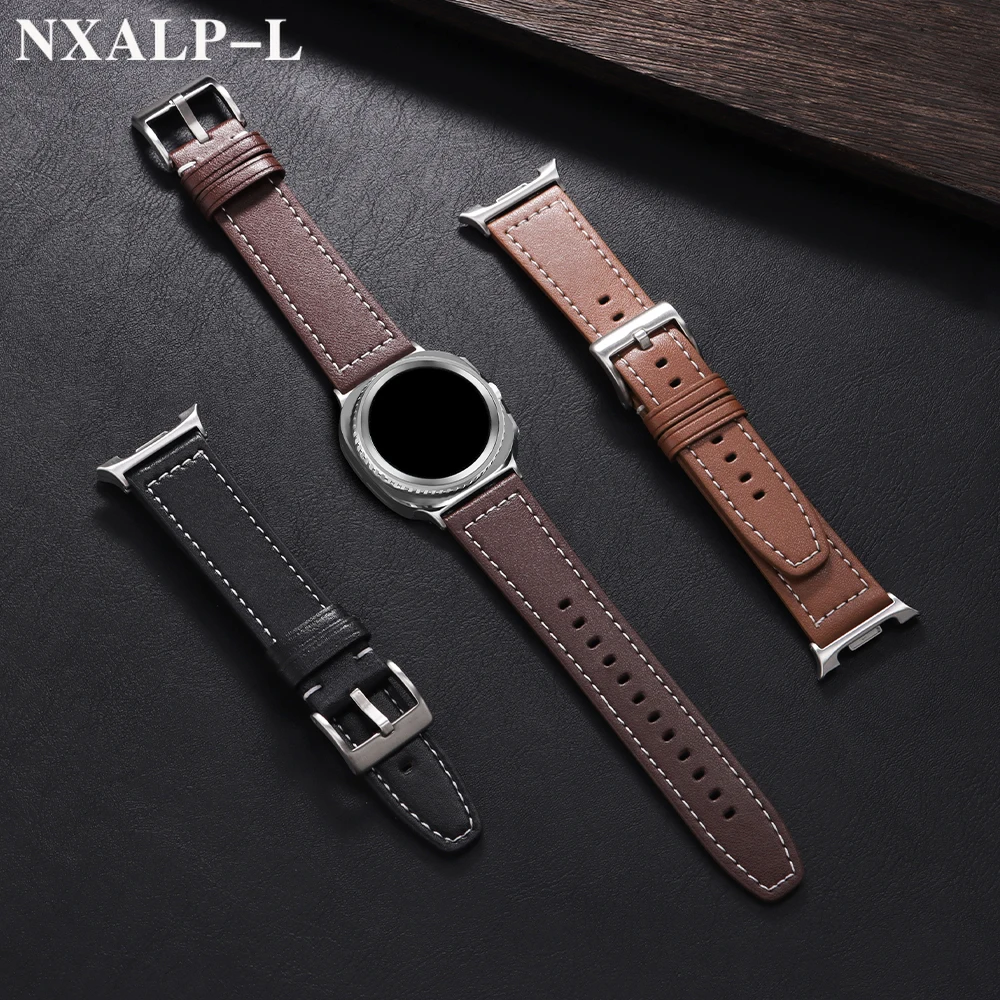 No Gaps Leather Strap for Samsung Galaxy Watch 8 Classic 46mm Replacement Band for Galaxy Watch 8 44mm 40mm Bracelet Accessorie