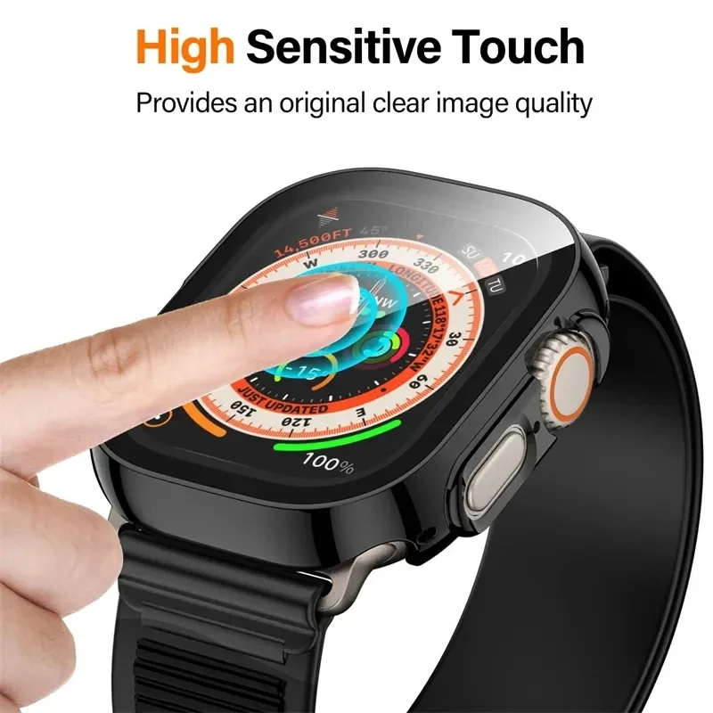 Cover For Apple Watch Ultra 3 49mm PC Bumper+Screen Protector Cover iWatch Ultra 2 49mm HD Tempered Glass+Case Shell Accessories
